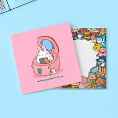 Sushi bunny inside rice cooker card and Toastedink envelope