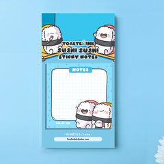 Sushi sticky notes on backing card