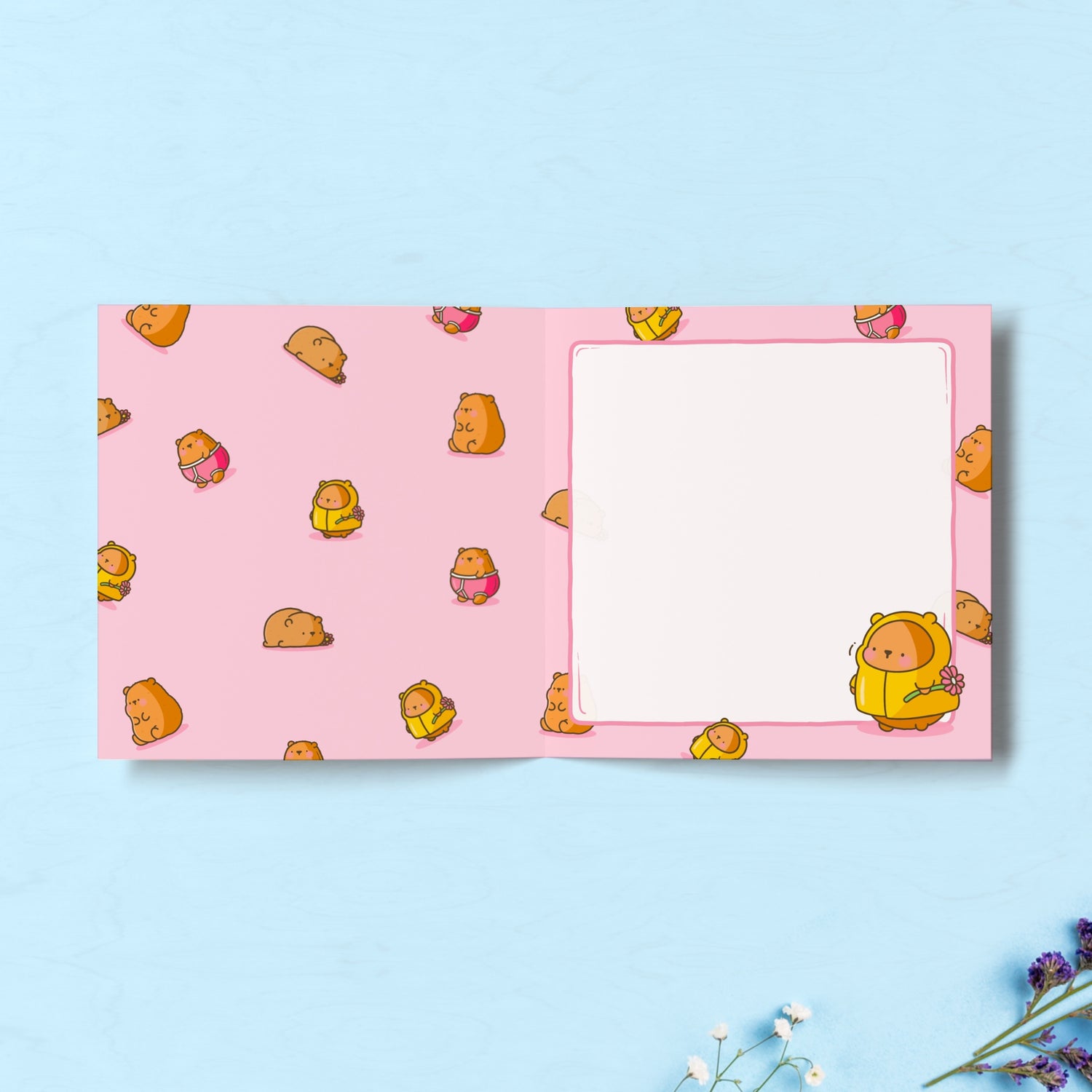 Bear print inside card