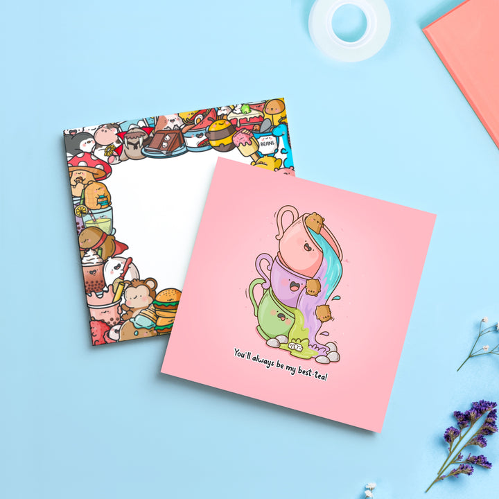 Tea bears card with Toastedink envelope