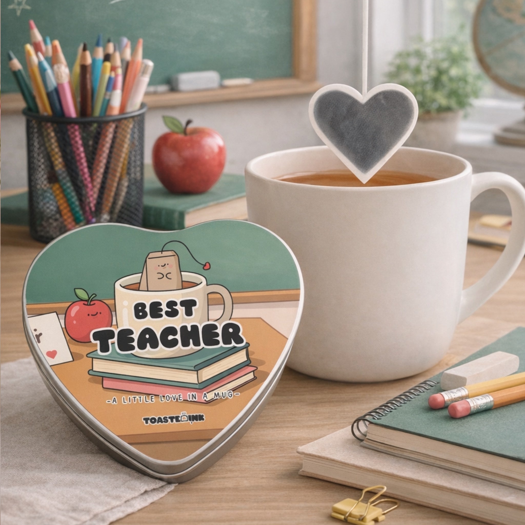 Best Teacher Heart Shaped Tea Bags