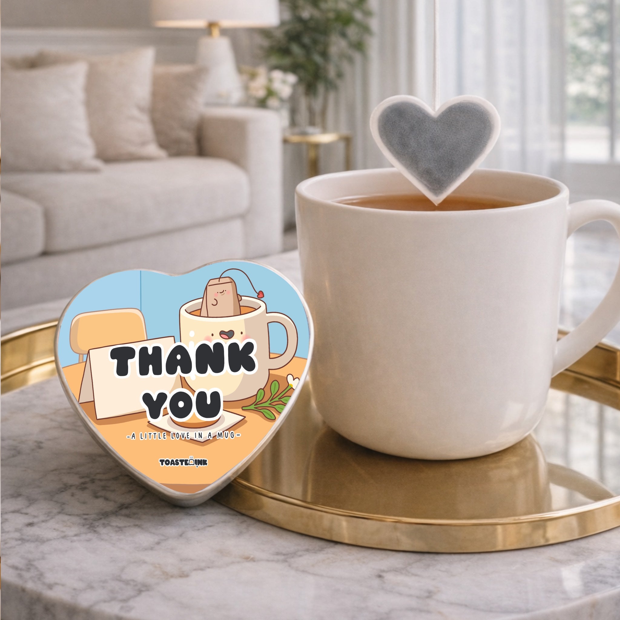 Thank You Heart-Shaped Tea Bags