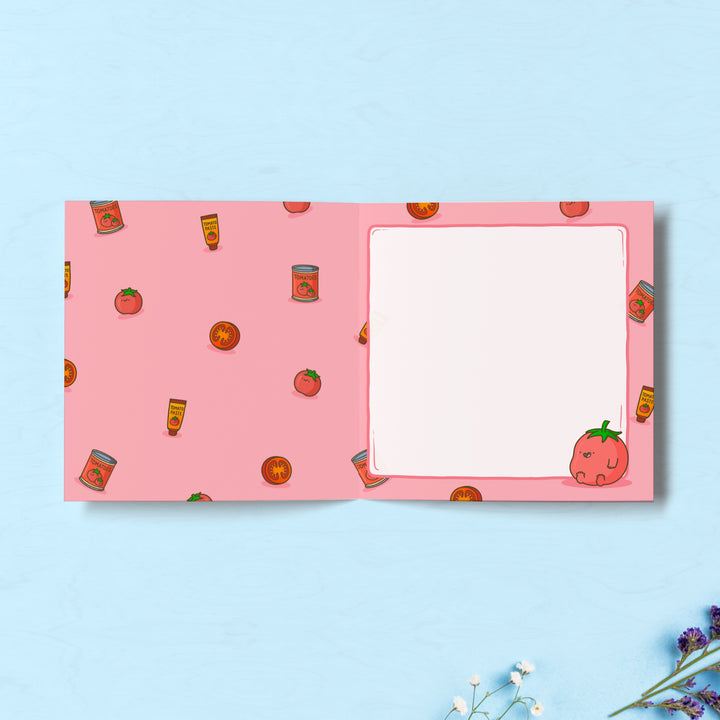Tomato print inside card