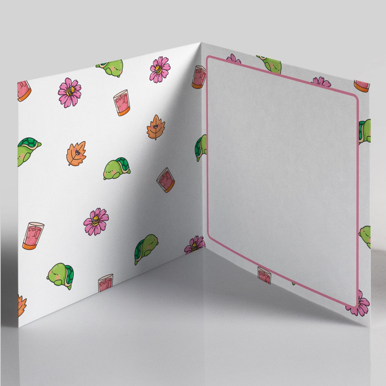 Turtle print inside a card