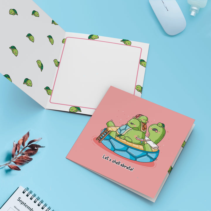 Turtle card with turtle print inside