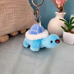 Happy blue turtle keychain plush