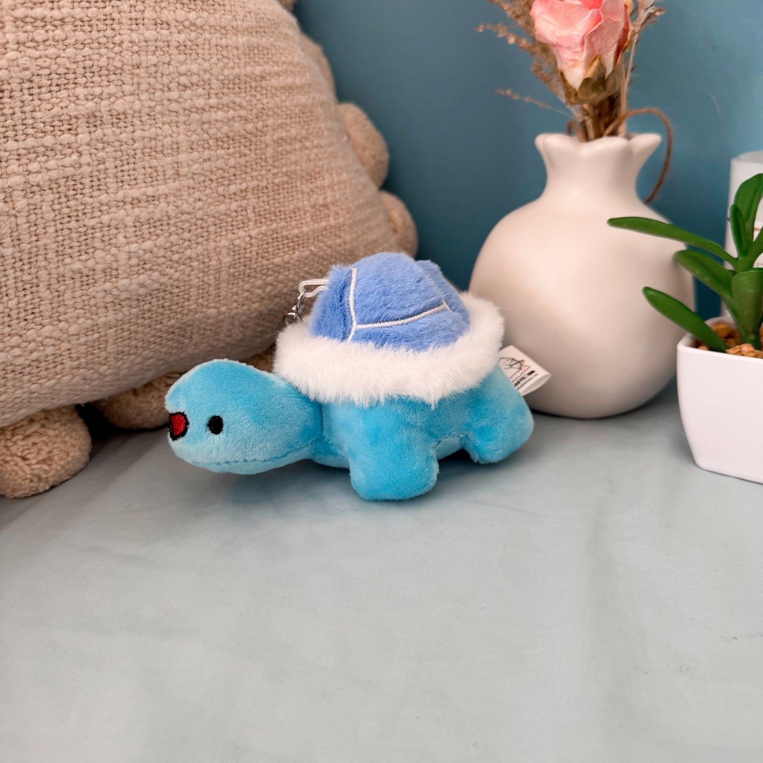 Turtle keychain plush facing left