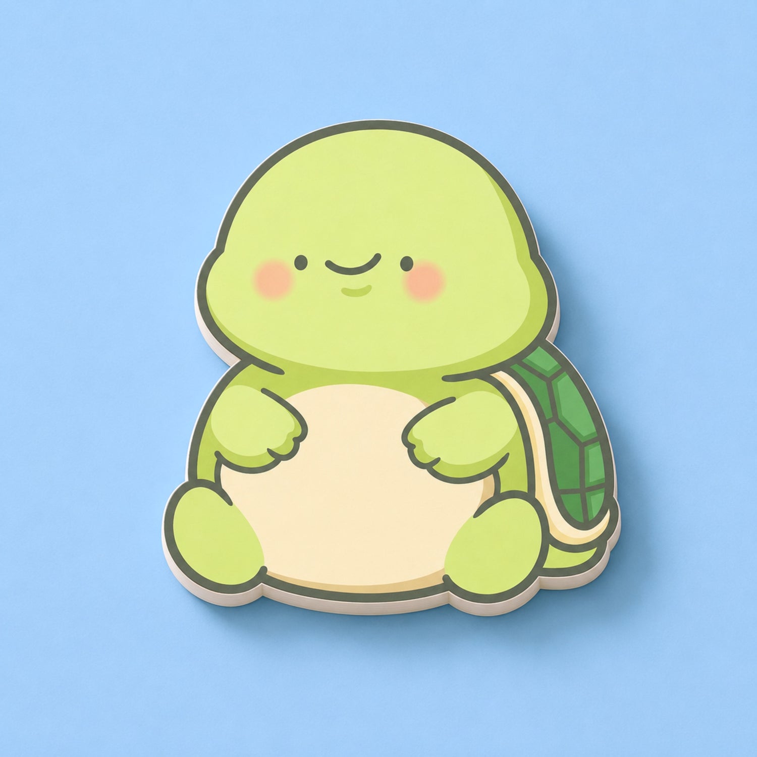 Turtle shaped sticky notes on blue background