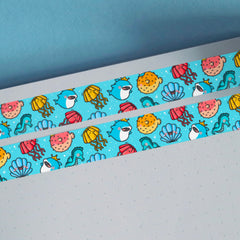 Sea Washi Tape on blue background