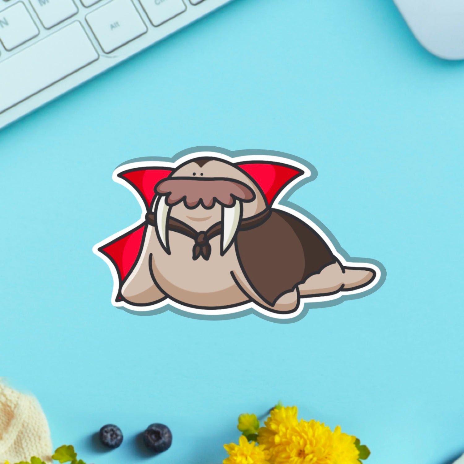 Vampire Walrus Vinyl Sticker