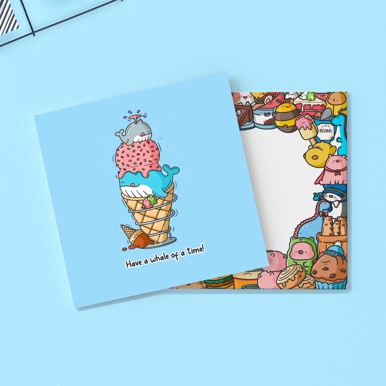 Whale ice cream card with Toastedink envelope