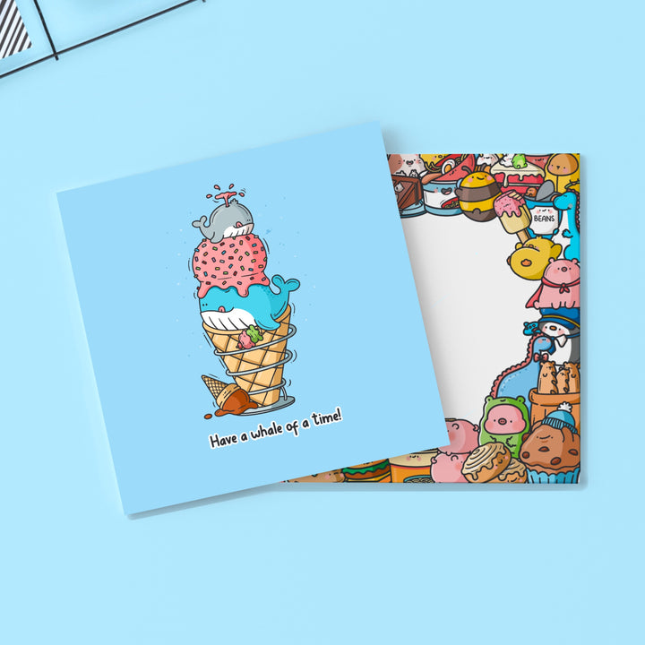 Whale ice cream card with Toastedink envelope