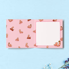 Worm print inside card