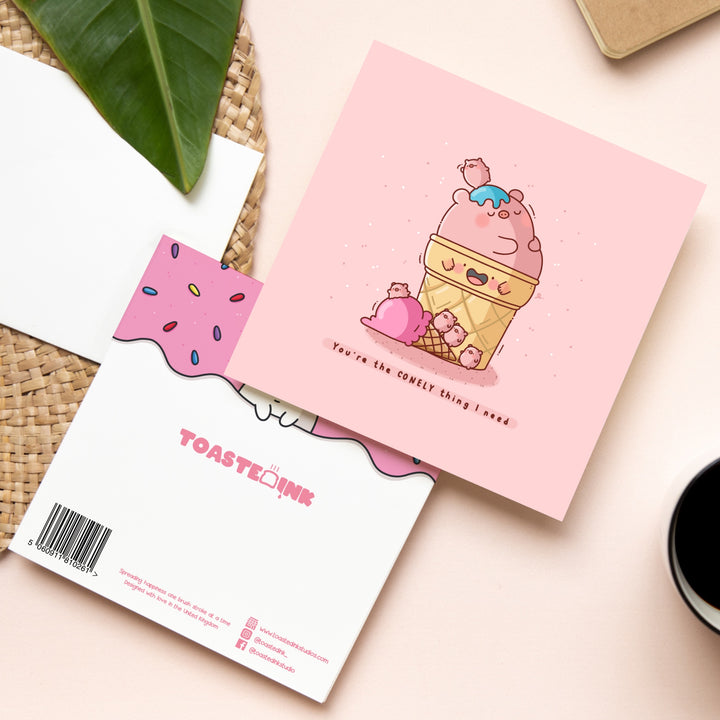 Pig card front and back