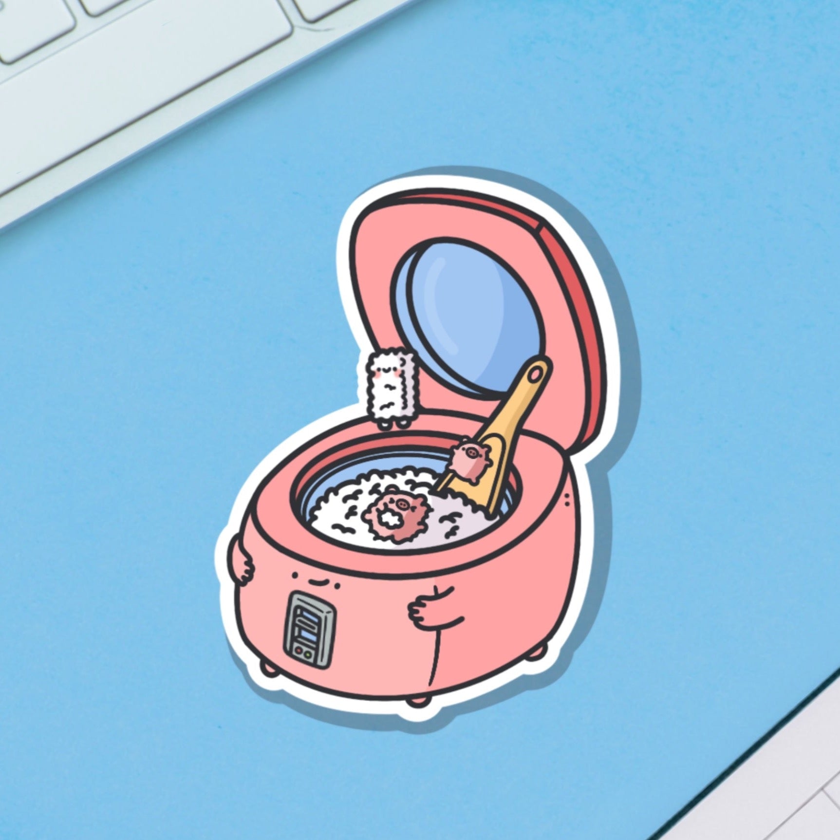 Cute Rice Cooker Vinyl Sticker | Cute Vinyl Stickers – ToastedInk