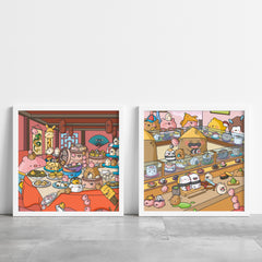 Dim Sum art print and sushi art print