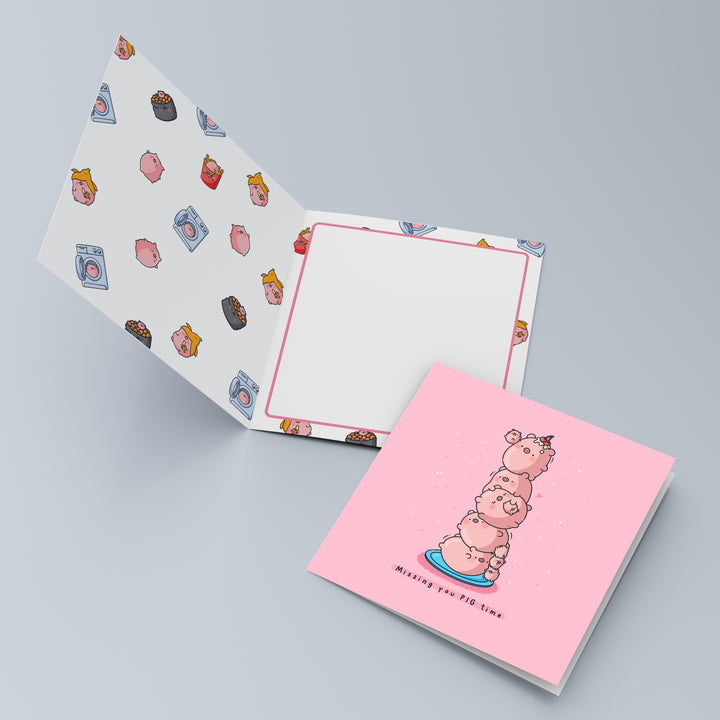 Pig print card inside