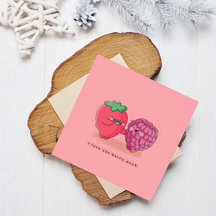 Berry card on wood