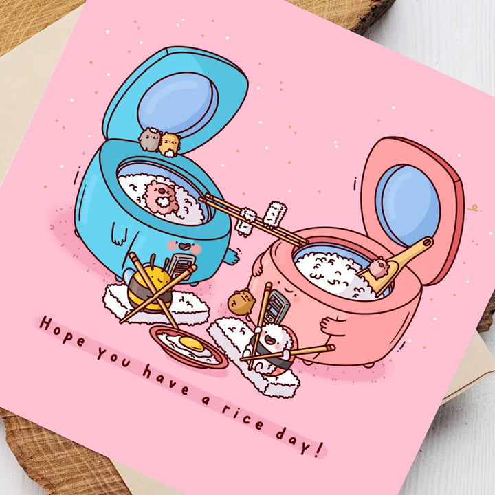 Cute Rice Cooker card close up