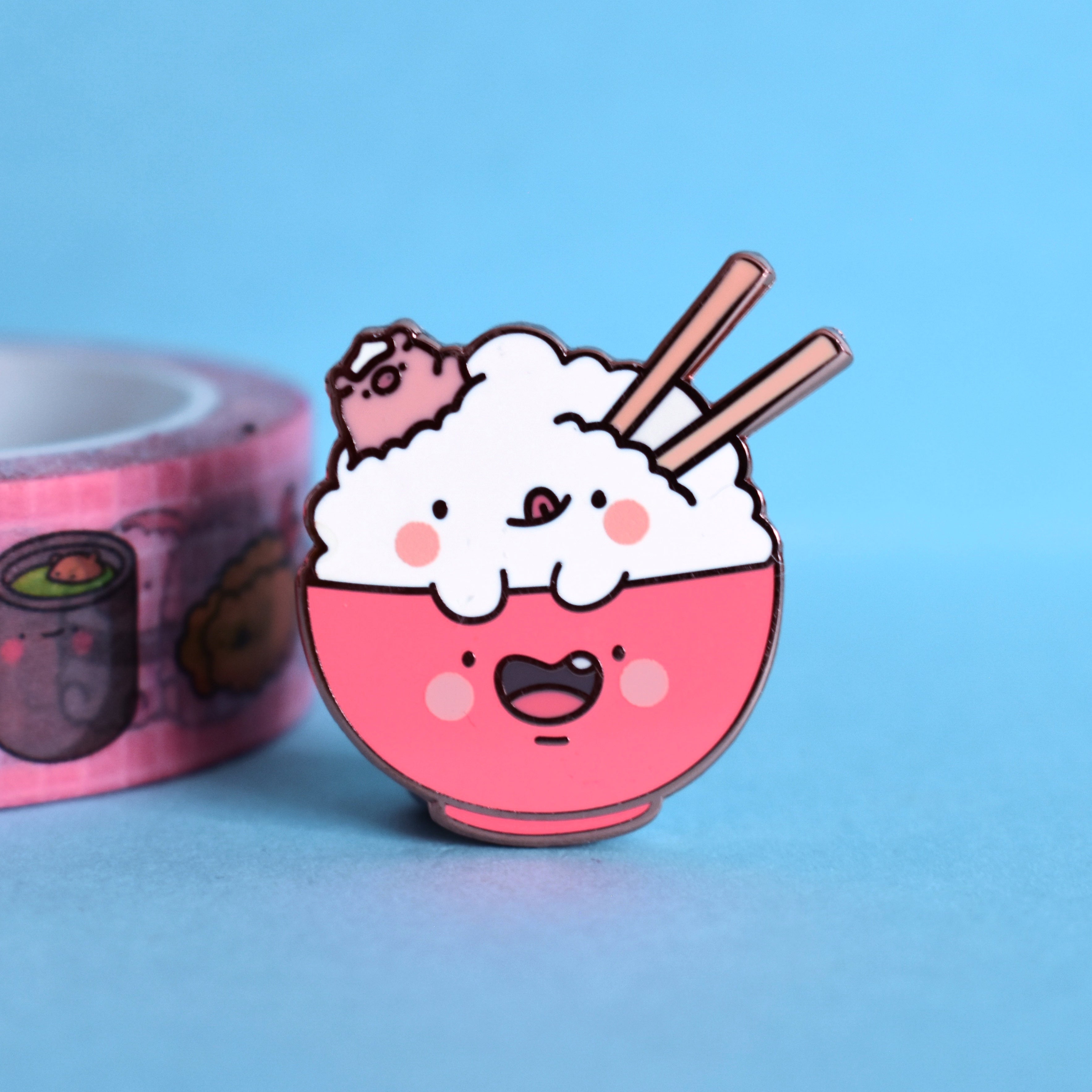 Cute Rice Bowl Pin | Cute Enamel Pins – ToastedInk