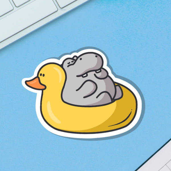 Hippo Duck Vinyl Sticker