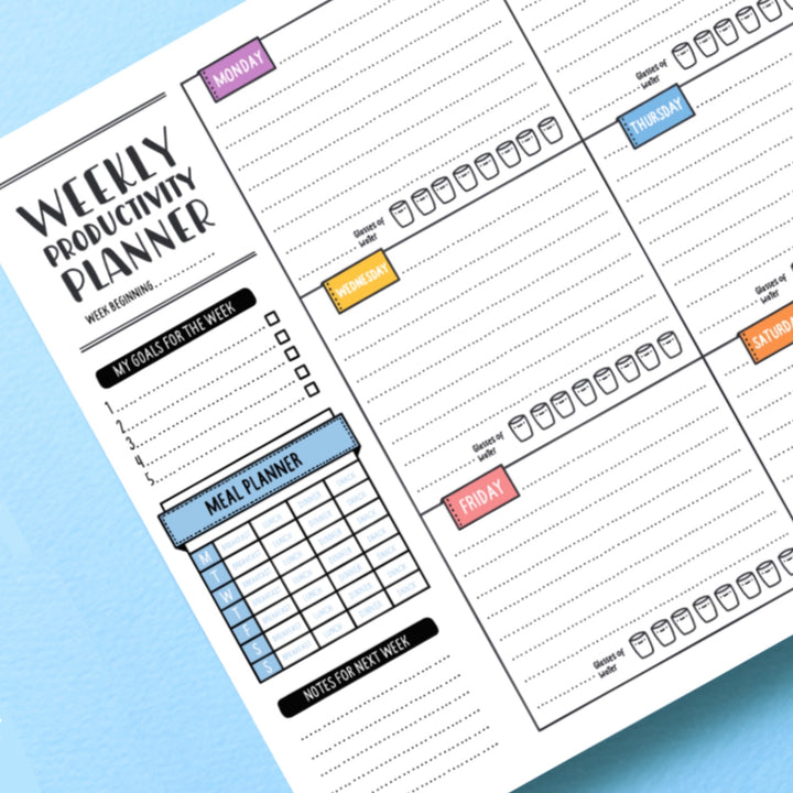 Weekly Planner Close up 