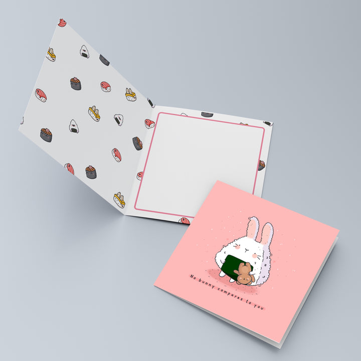 Sushi print inside card