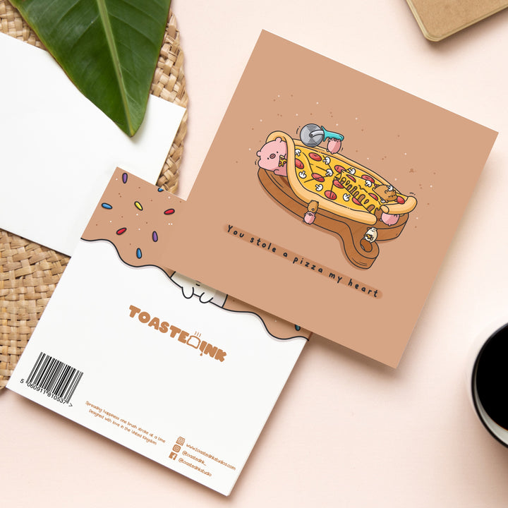 Pizza card front and back