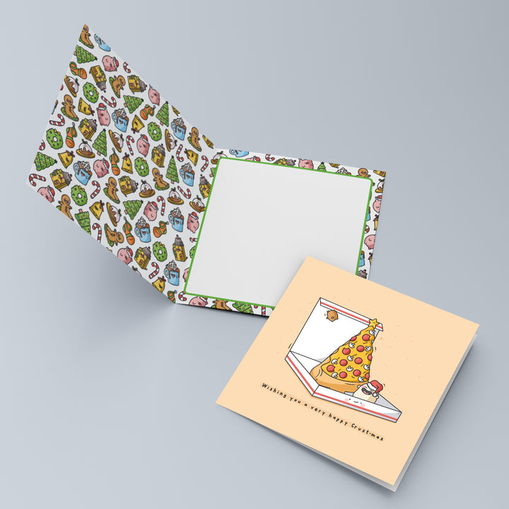 Christmas pizza card inside design
