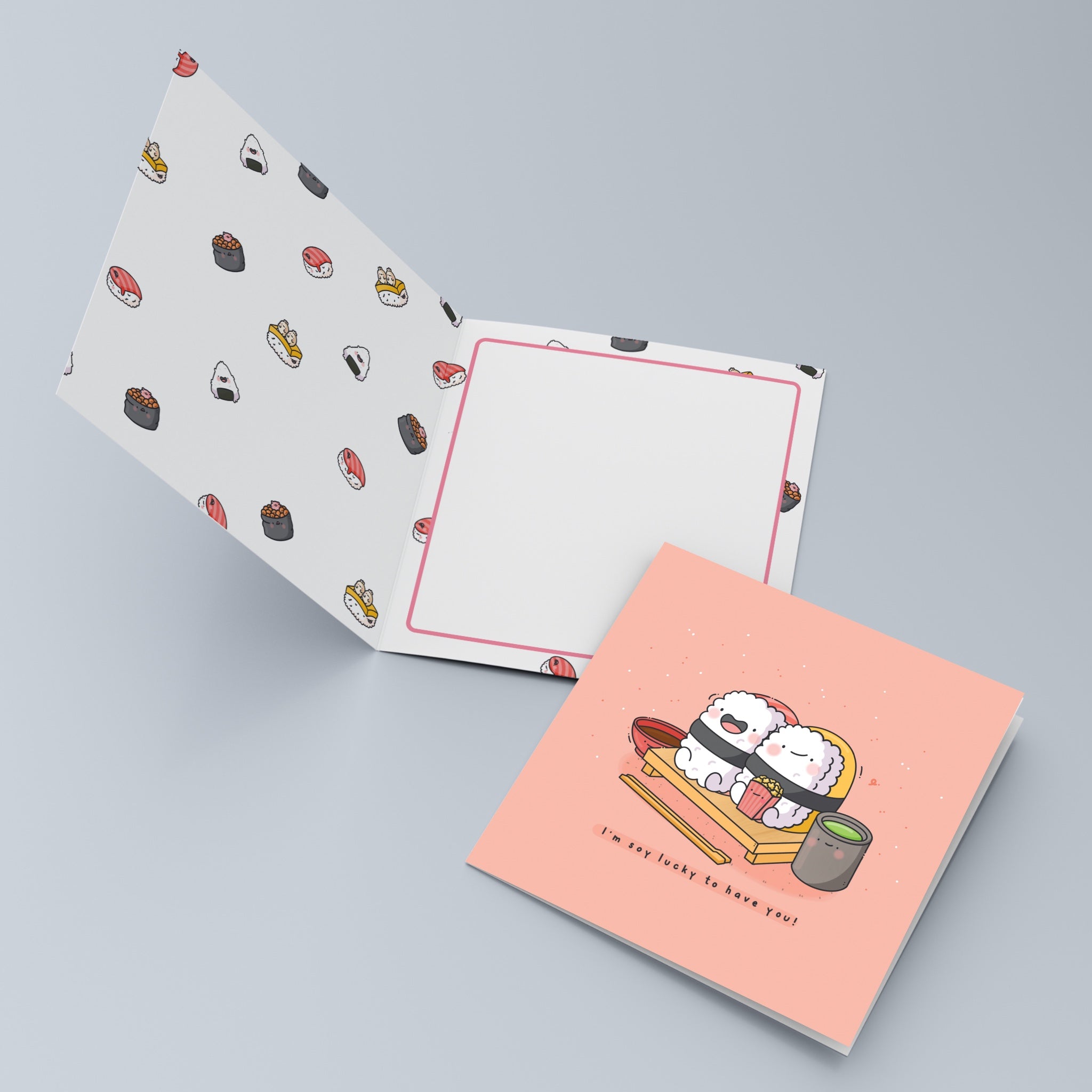 Sushi Card Mockup with Inside Print