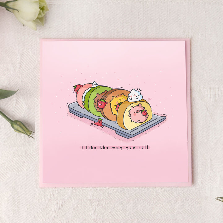 Cake Card on pink table