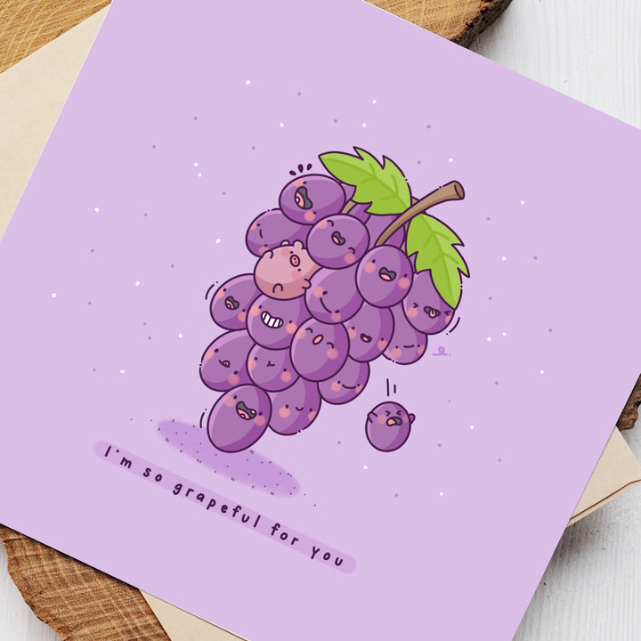Grapes card zoomed in