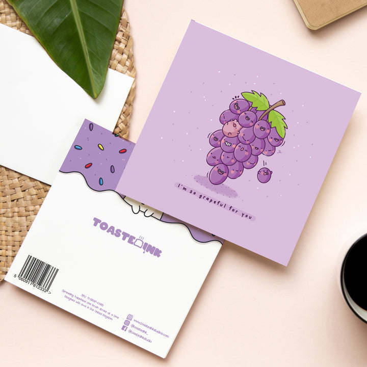Grapes card front and back