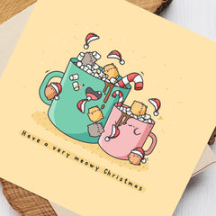 Cat Christmas Card close up