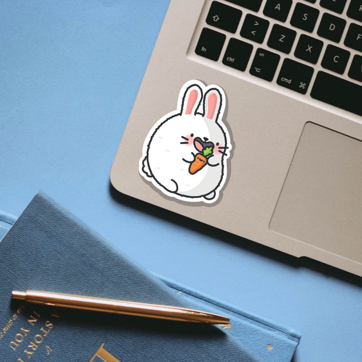 Bunny Rabbit vinyl sticker on laptop
