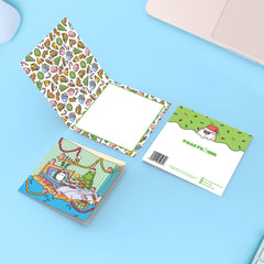 Christmas card bedroom design on blue table