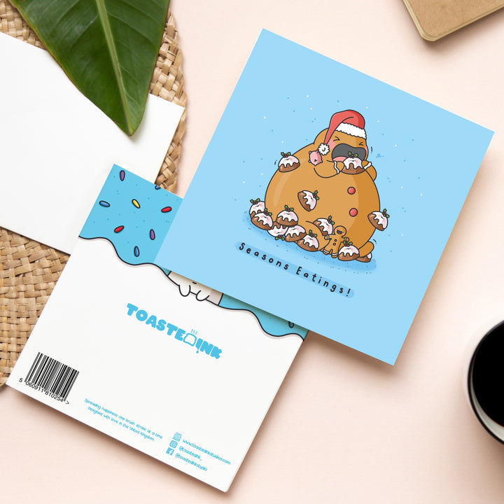 Christmas pudding card front and back