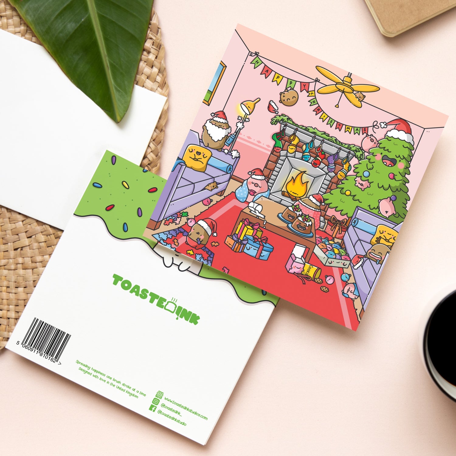 Christmas card front and back