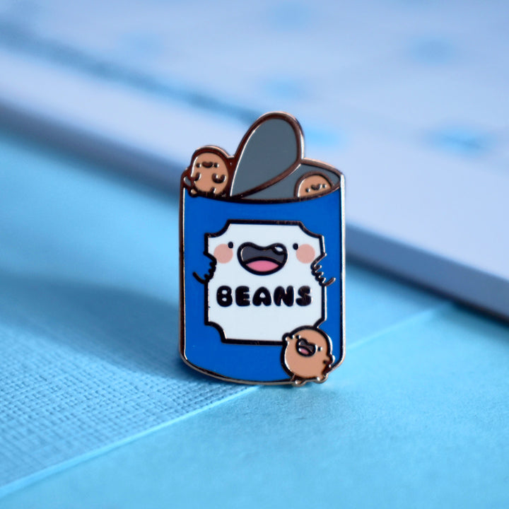 Baked Beans Pin with notebook in the background
