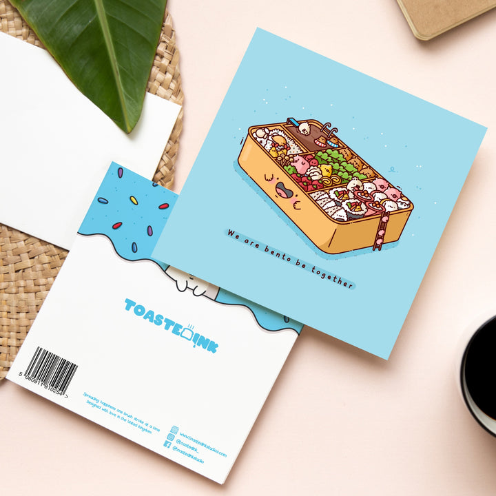 Bento box card front and back