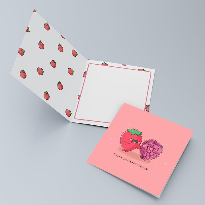 Berry card with strawberry print inside
