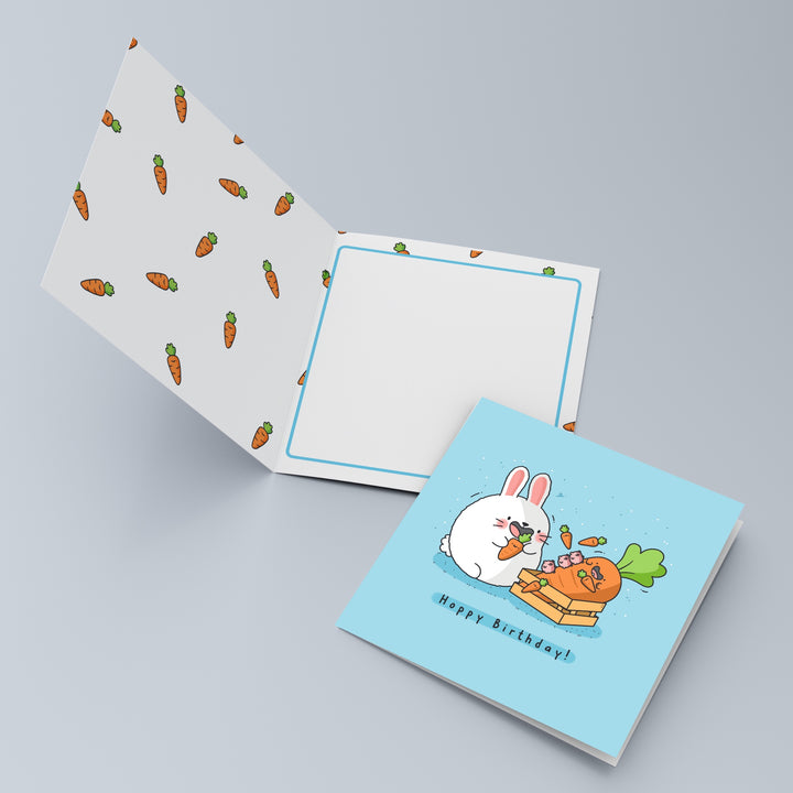Carrot print inside greetings card