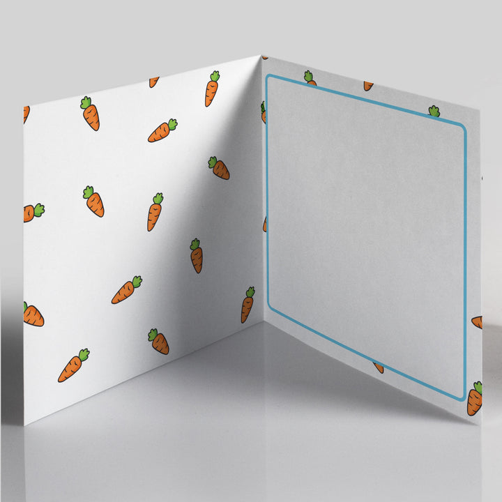 Carrot design inside a greetings card