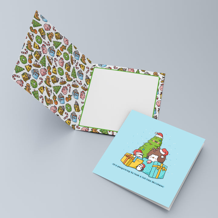 Christmas Penguin card inside design