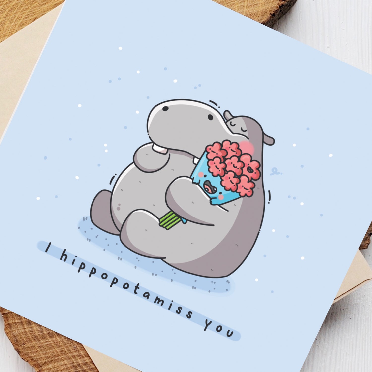 Hippo card close up