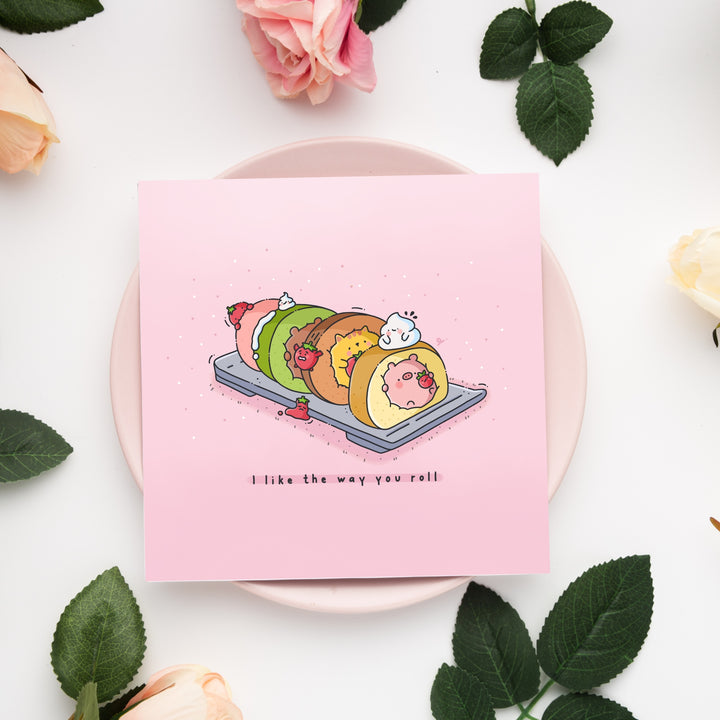 Cake Card on pink plate