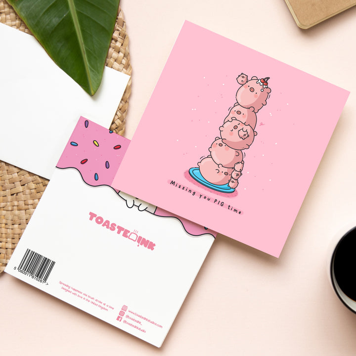 Pig stack card front and back
