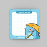 Dinosaur sticky notes on grey background