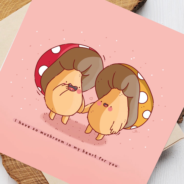Cute Mushroom card close up