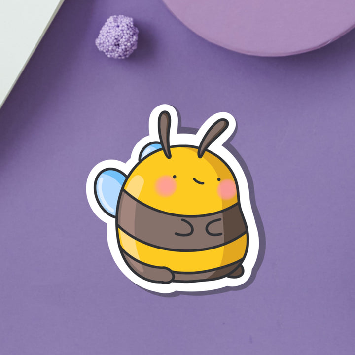 Bumblebee Vinyl sticker on purple table